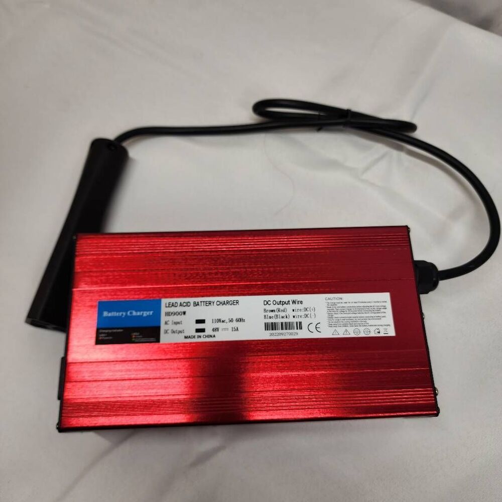 HD900W 48V 15A Lead Acid Battery Charger 110V Golf Cart Forklift No Power Cord